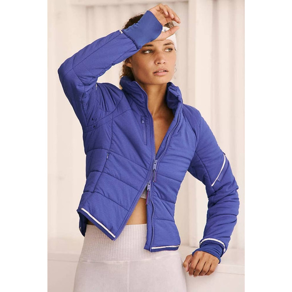 NEW‎ Free People Puffer Jacket Size Large Violet - Picture 1 of 15